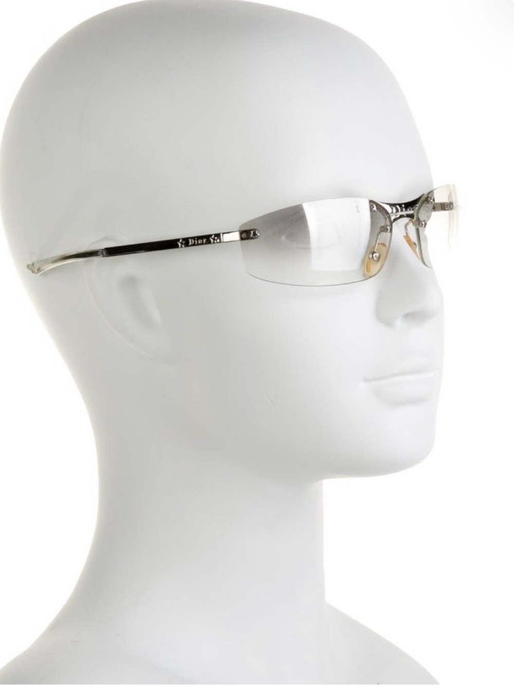 Dior Rimless Clear Lens Women’s Glasses with Silver Temples